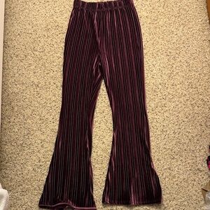 Wild Fable Striped Velvet Flare Pants - Purple